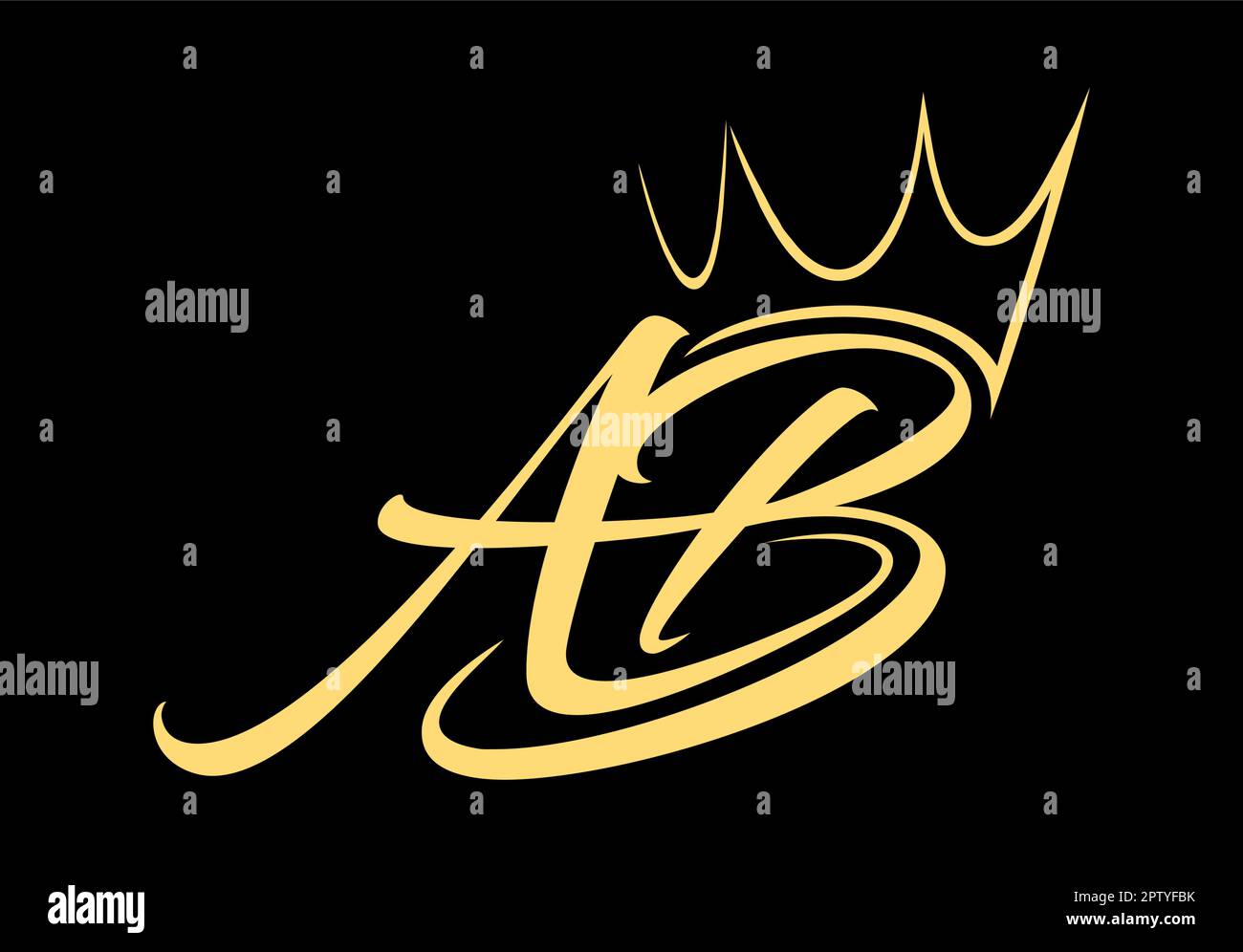 Logo du monogramme Crown initial AB Illustration de Vecteur
