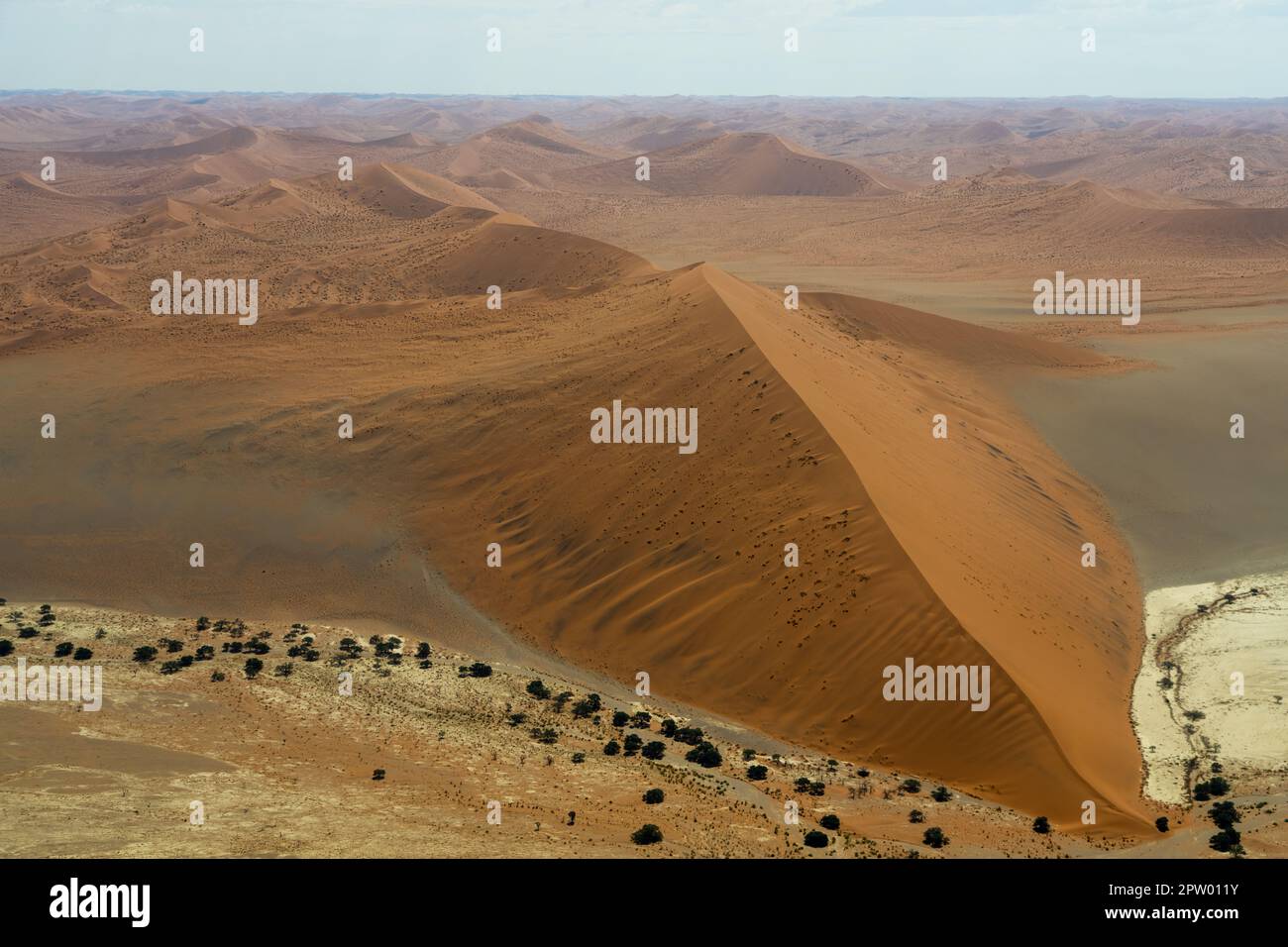 Photographie aérienne des dunes en Namibie Banque D'Images