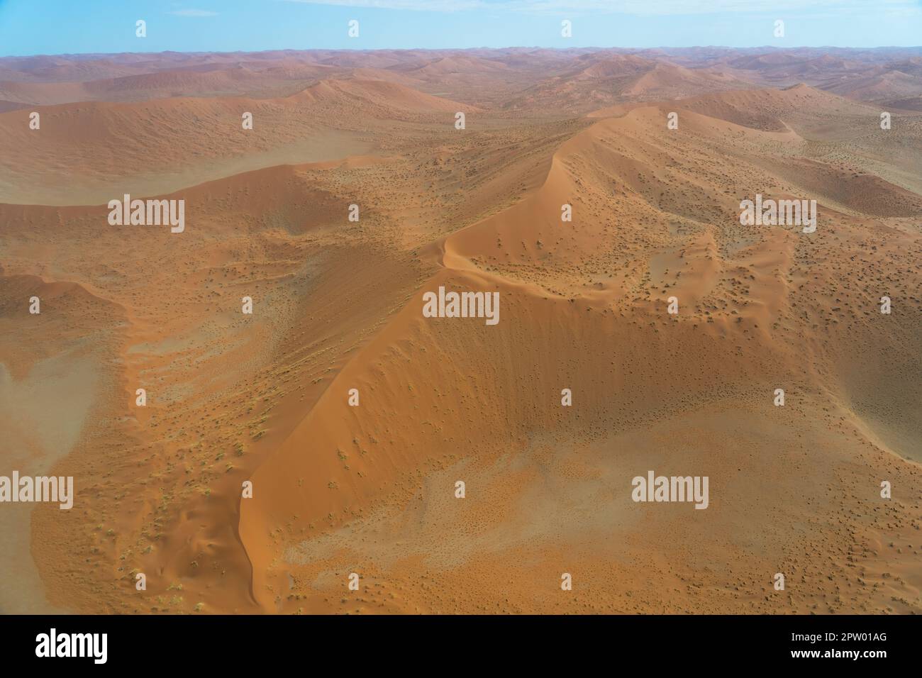 Photographie aérienne des dunes en Namibie Banque D'Images