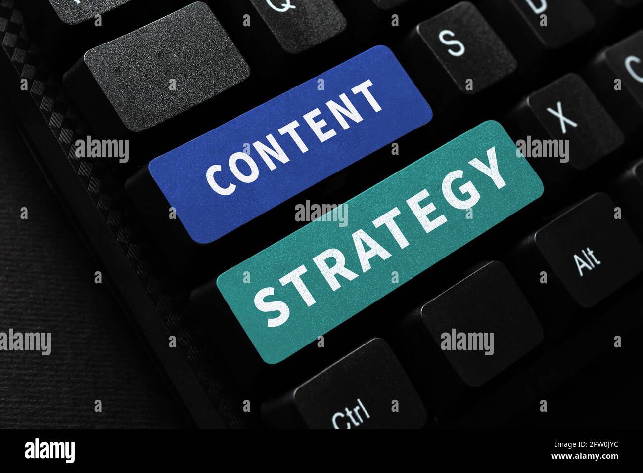 Rédaction affichage de texte Stratégie de contenu, concept signification Marketing information médias Publicité Management SEO Banque D'Images