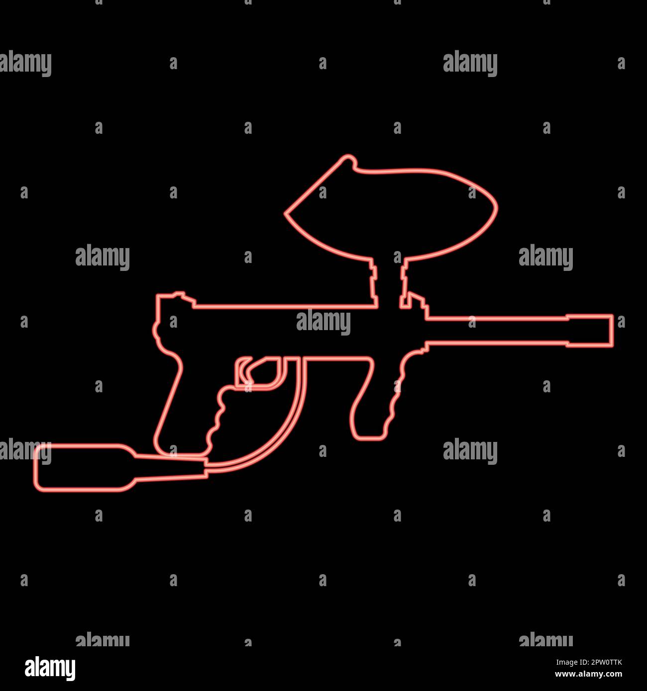 Armes néon pour paintball rouge couleur vecteur illustration image style plat Illustration de Vecteur