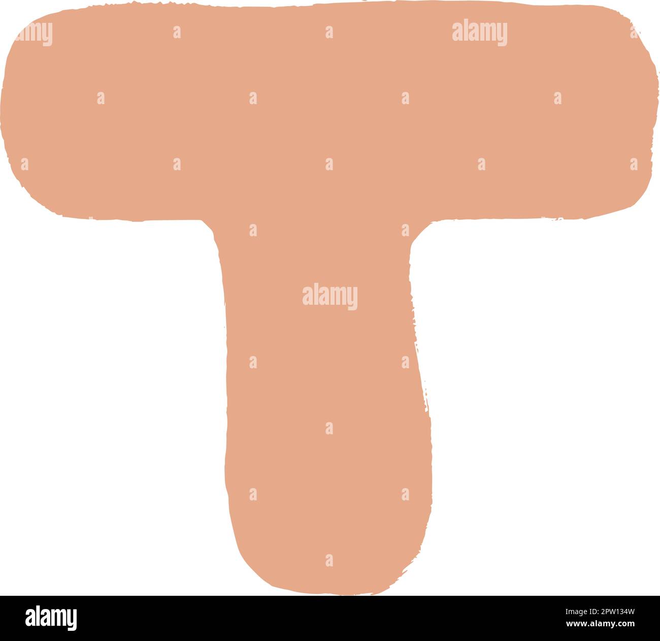 Lettre T de l'alphabet, élément d'illustration dessiné à la main pour l'éducation maternelle et préscolaire des enfants Illustration de Vecteur