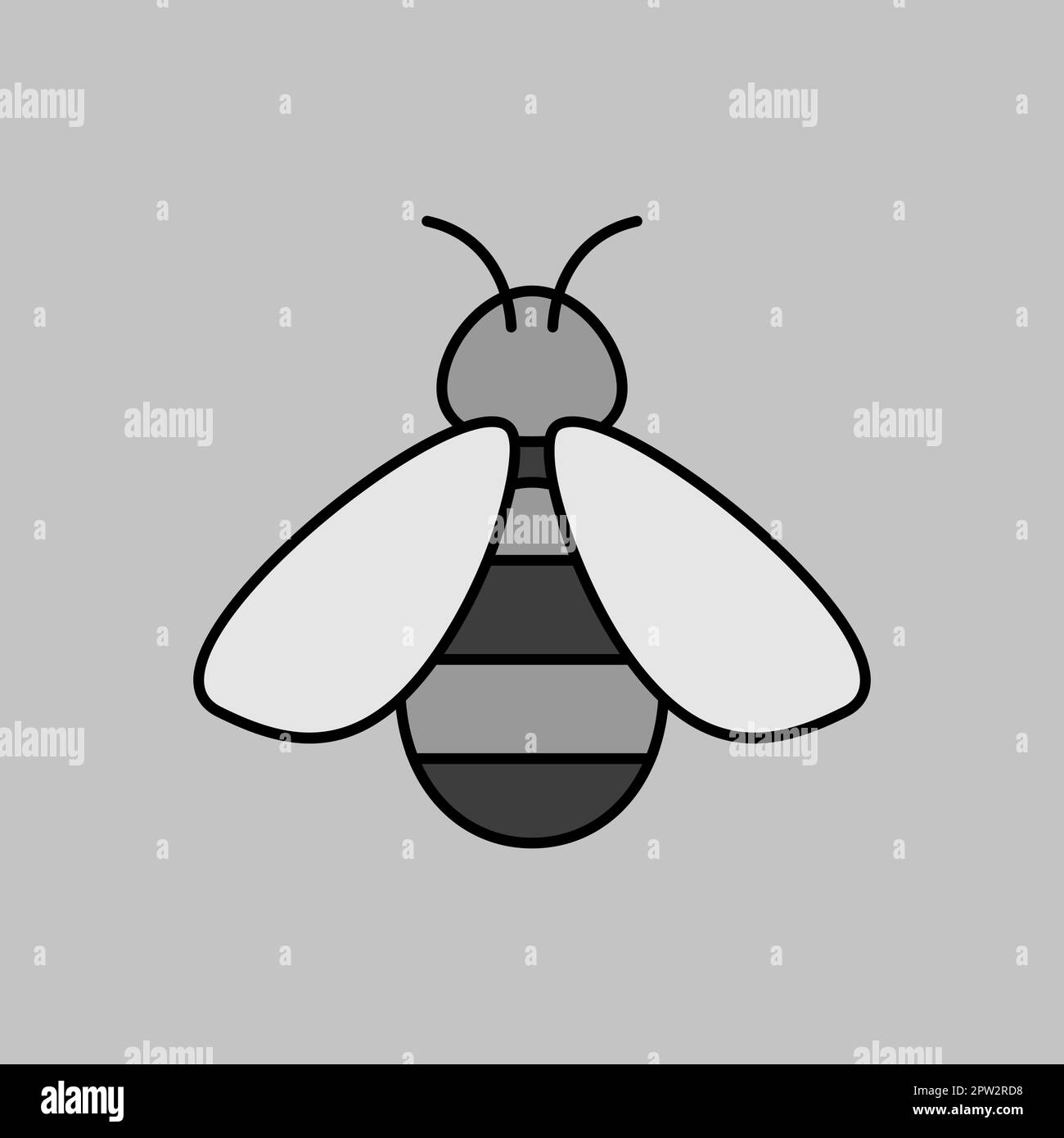 Icône plate de vecteur abeille. Signe animal de ferme Illustration de Vecteur