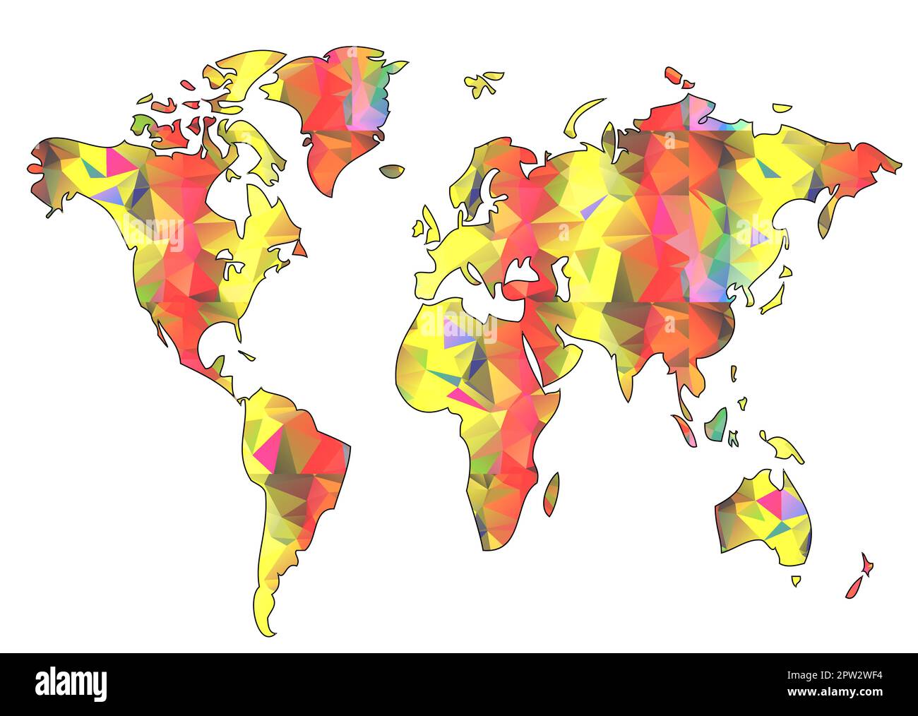 Illustration de la carte du monde Banque d'images détourées - Alamy