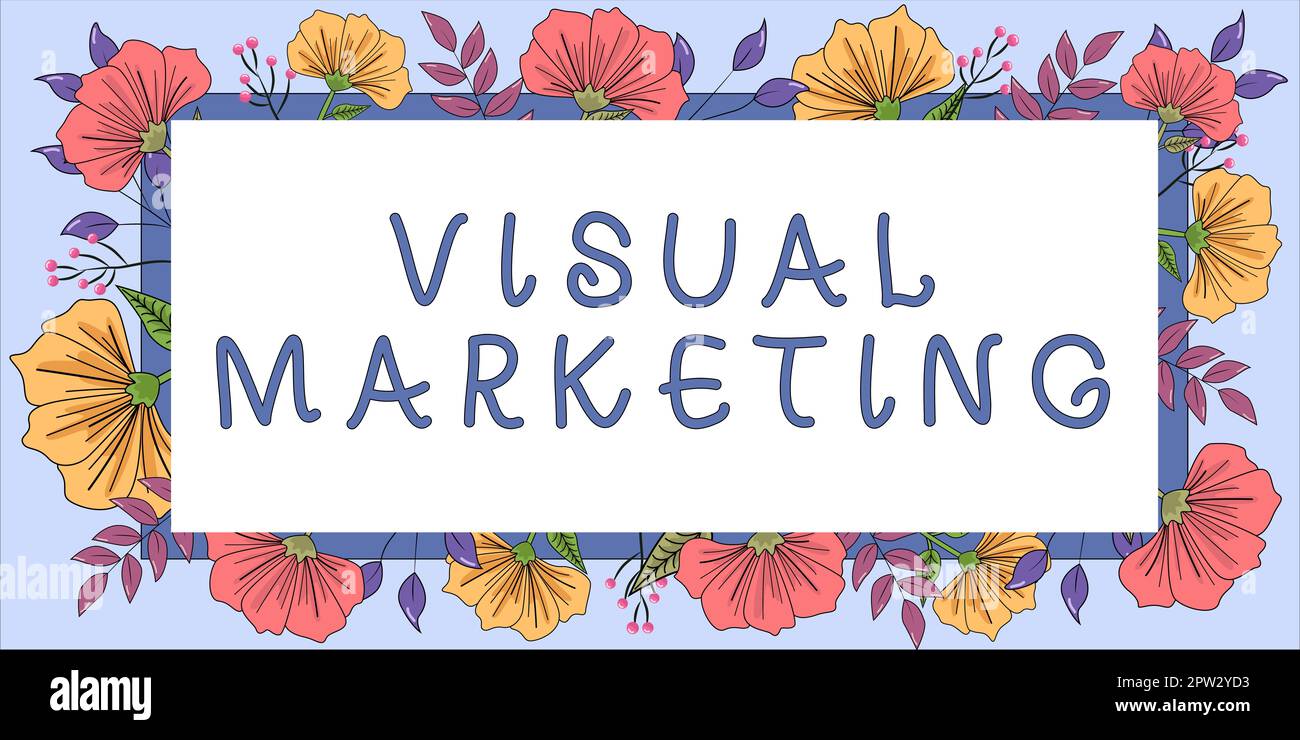 Légende de texte présentant Visual Marketing, photo conceptuelle racontant l'histoire de votre marque ou de votre produit par création Banque D'Images