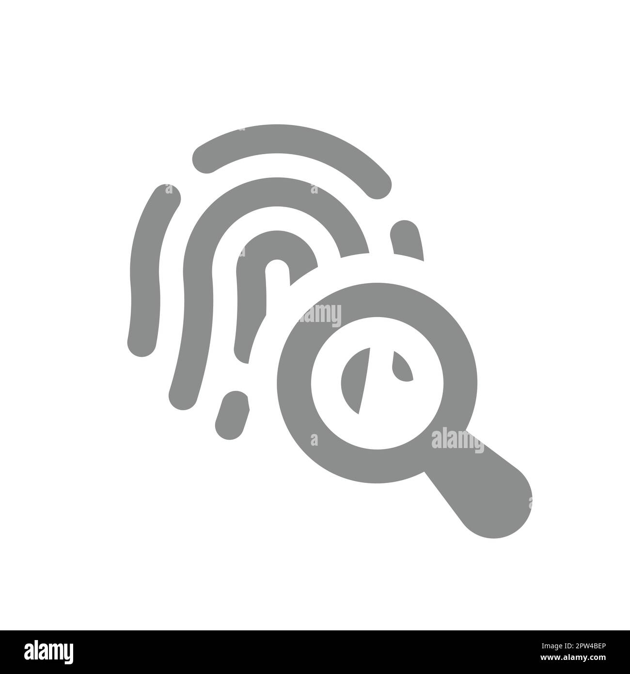 Icône de vecteur d'empreinte digitale et de loupe Illustration de Vecteur