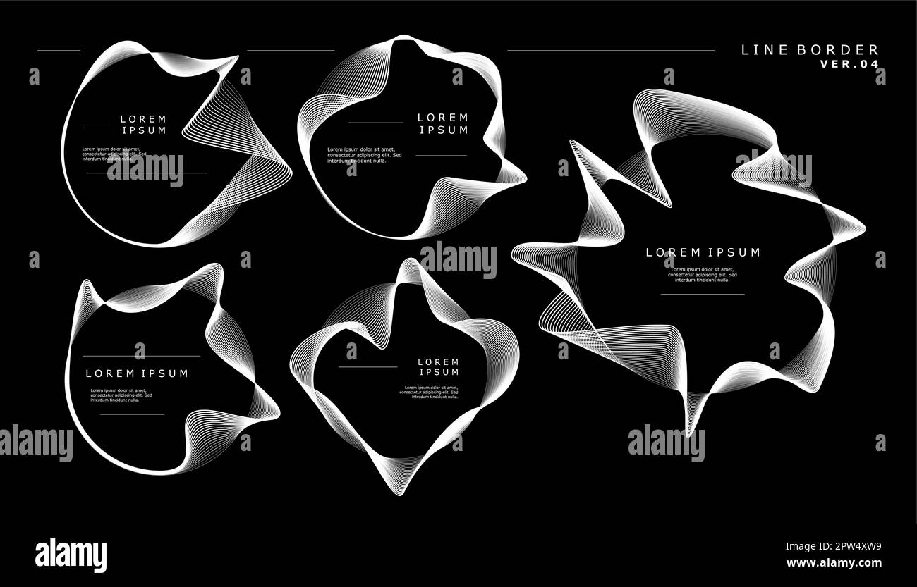 Modèle moderne abstrait de bordure de ligne. Motif lignes superposées sur cercle. Illustration de Vecteur