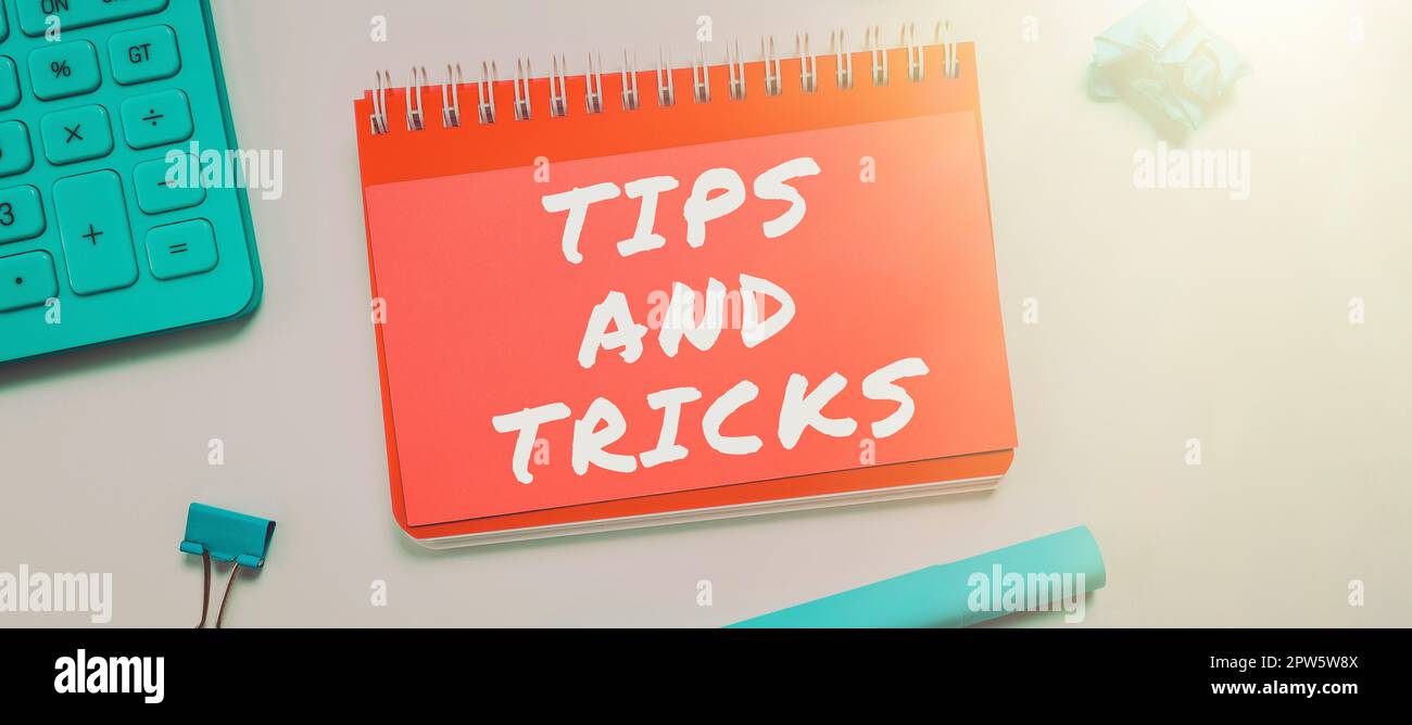 Conseils et astuces pour la légende conceptuelle, suggestions de photos conceptuelles pour faciliter les choses conseils utiles Solutions Banque D'Images