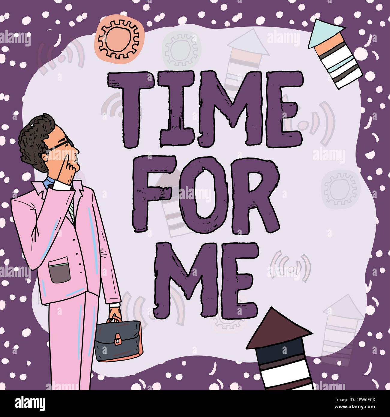 Signe montrant le temps pour moi, approche d'affaires Je vais prendre un moment pour être avec moi méditer relax bonheur Banque D'Images