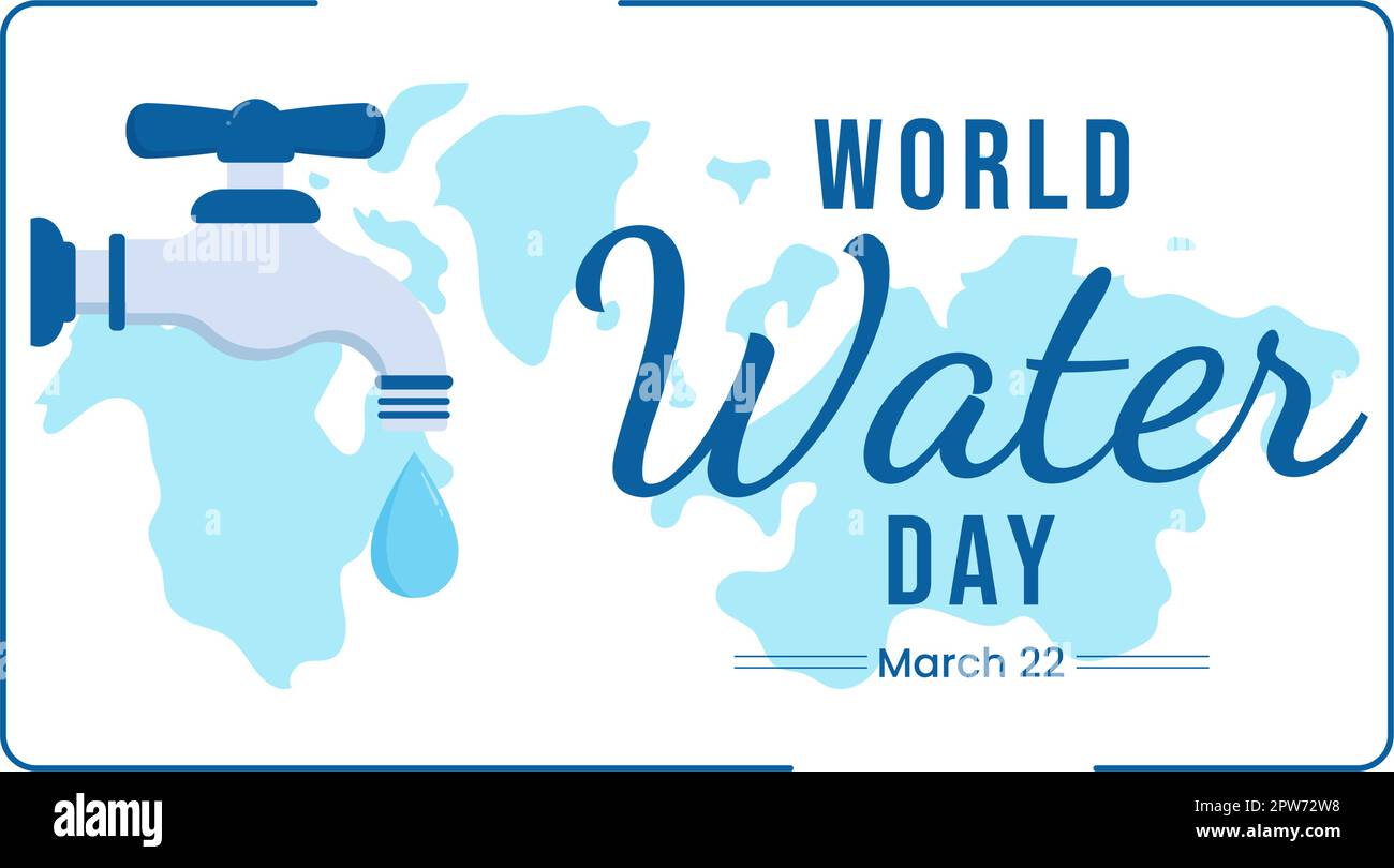 Journée mondiale de l'eau le 5 mars Illustration avec goutte d'eau de la Terre pour bannière Web ou page de renvoi en dessin animé à la main dessin animé de dessin animé à plat Illustration Illustration de Vecteur