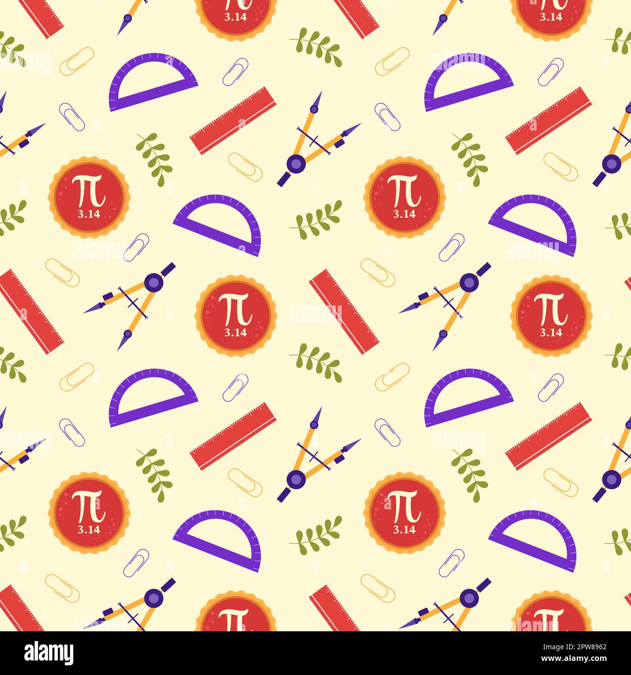 Pi Day Seamless Pattern Design avec constantes mathématiques ou Pie ...