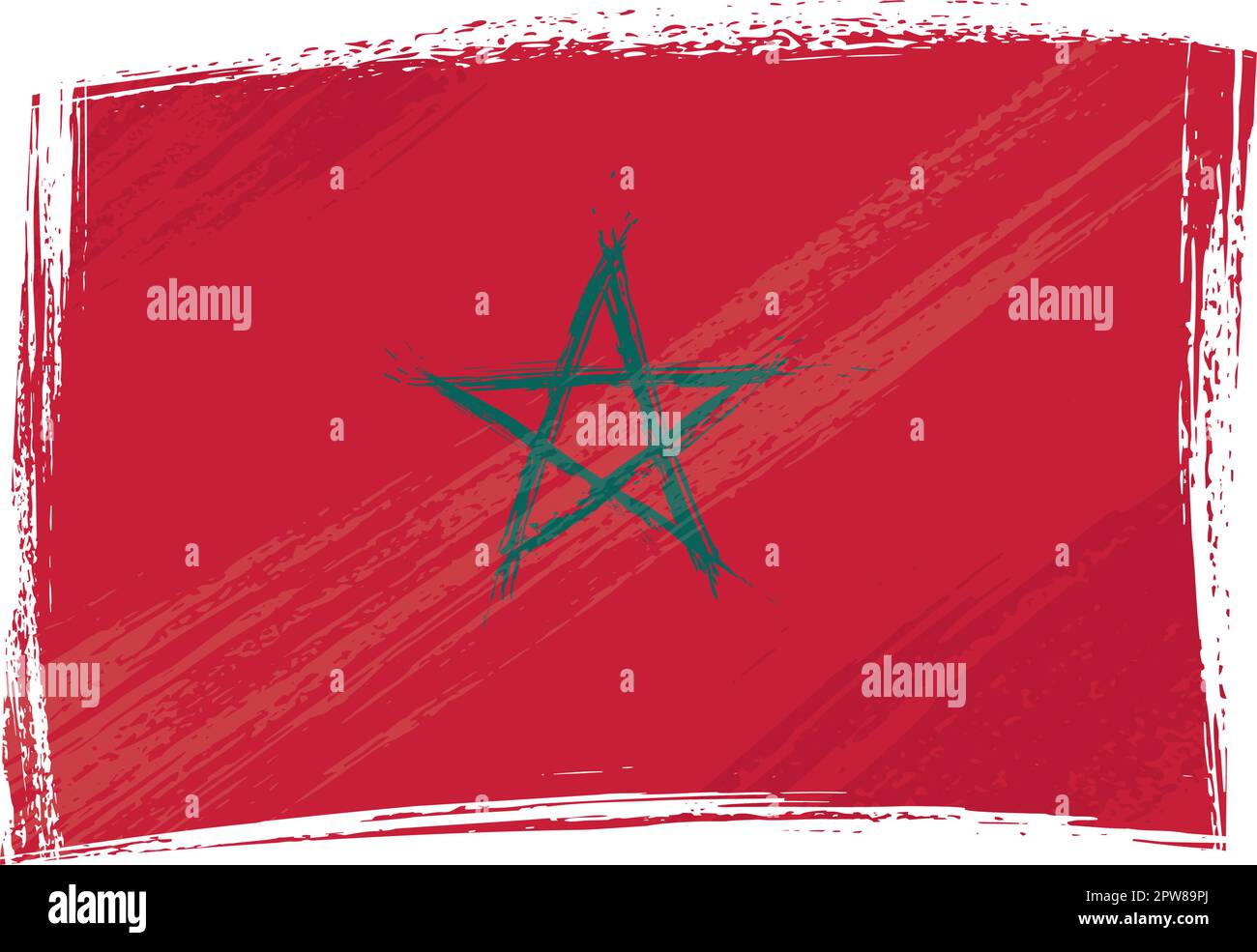 Grunge drapeau marocain peint Illustration de Vecteur