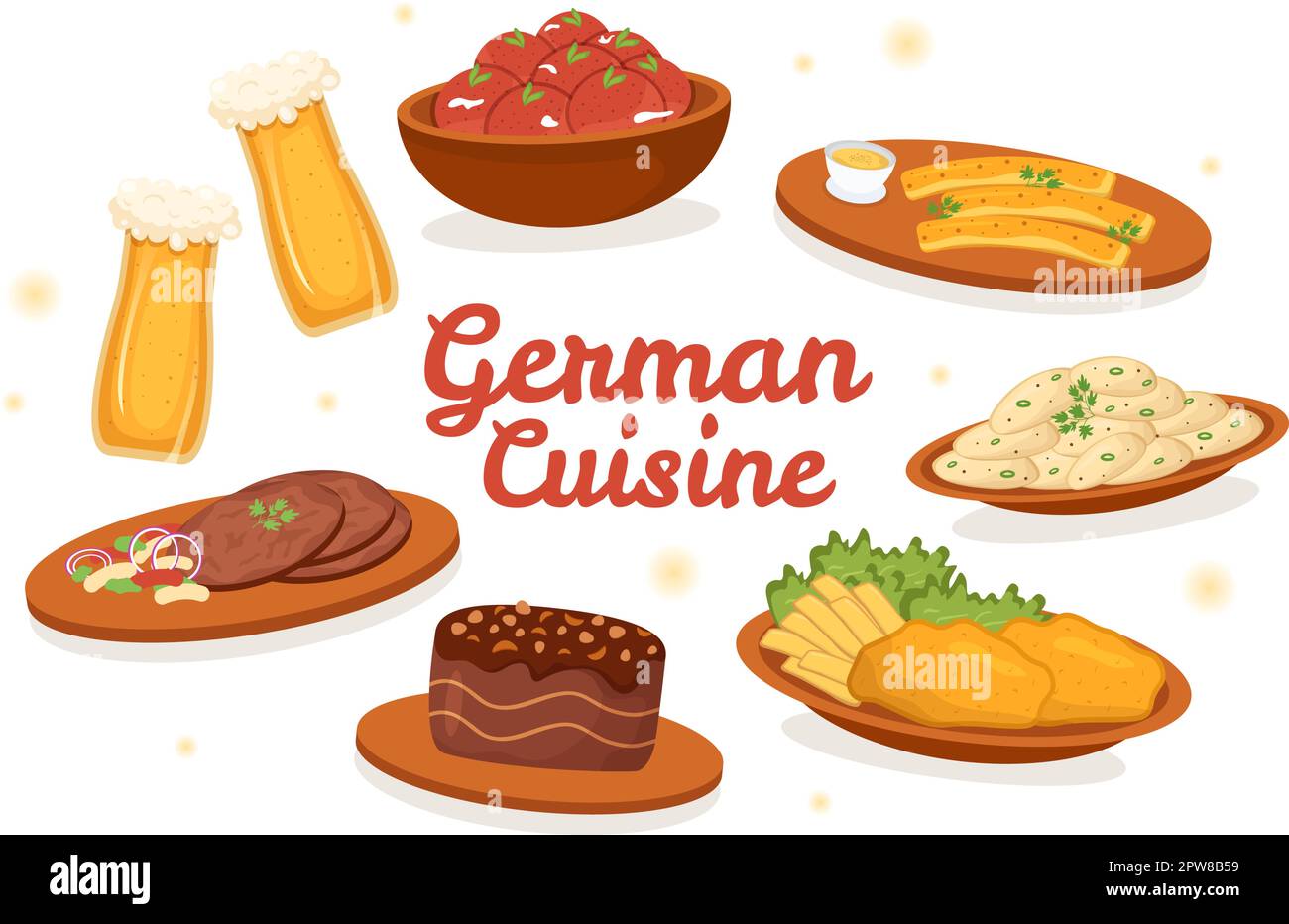 Restaurant de cuisine allemande avec collection de cuisine délicieuse