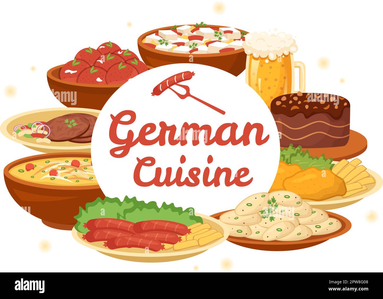 Restaurant de cuisine allemande avec collection de cuisine délicieuse