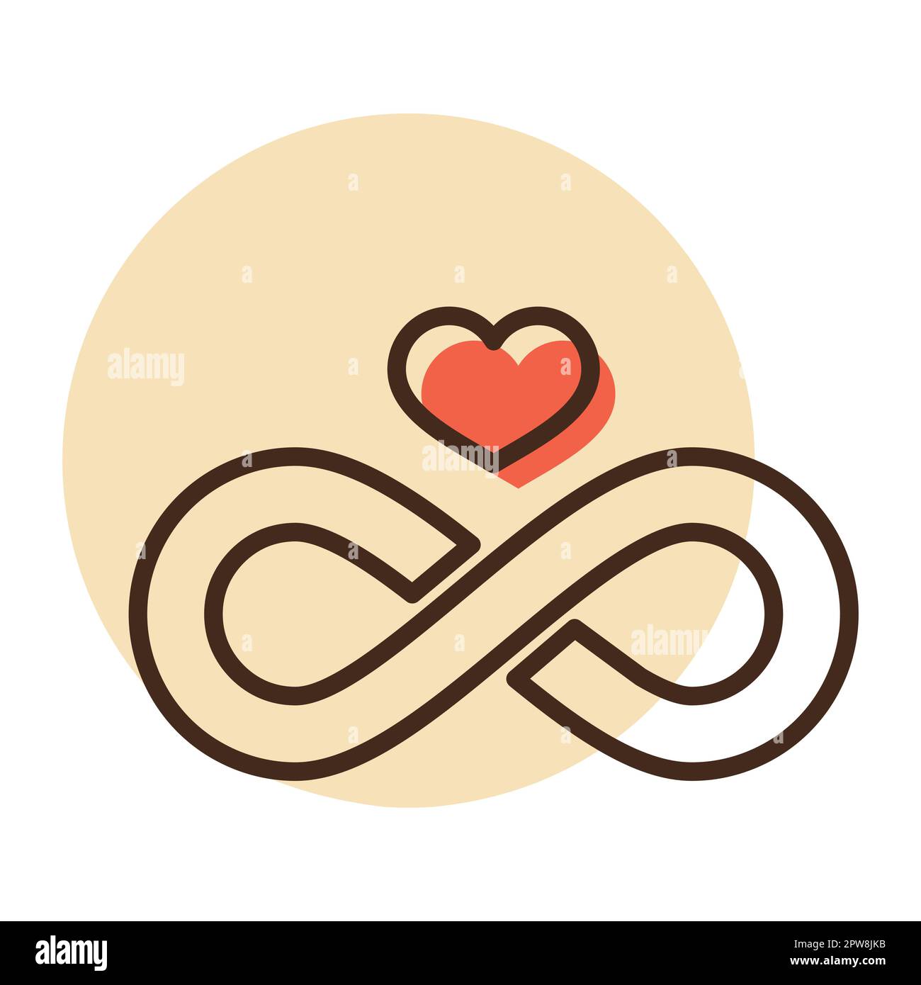 Signe de l'infini et symbole du coeur de l'amour éternel Illustration de Vecteur