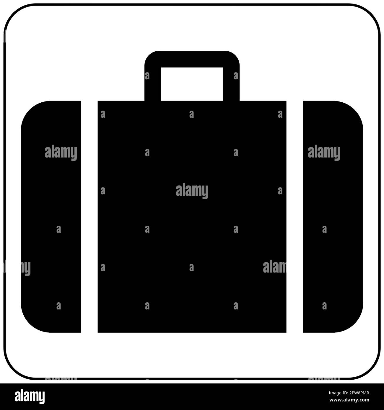 Pictogramme d'enregistrement des bagages du ministère des Transports ou de retrait des bagages Banque D'Images