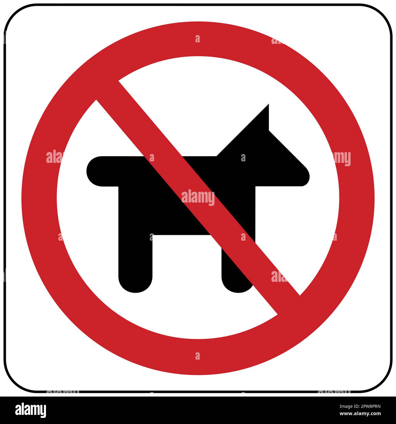 Ministère des Transports pas de pictogramme de chiens Banque D'Images