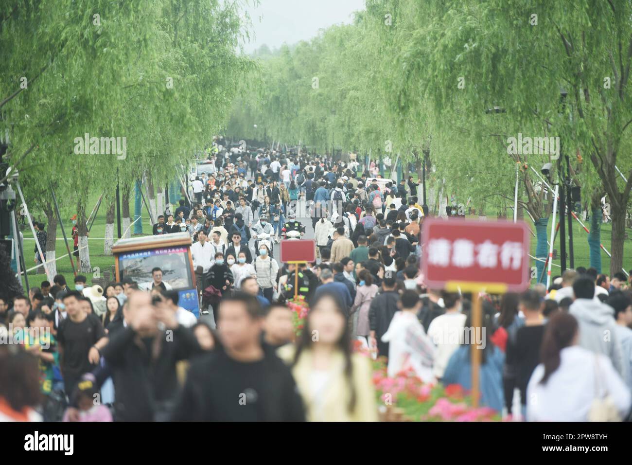 HANGZHOU, CHINE - 29 AVRIL 2023 - les touristes visitent le lac de l'Ouest à Hangzhou, dans la province du Zhejiang, en Chine orientale, à 29 avril 2023. Banque D'Images