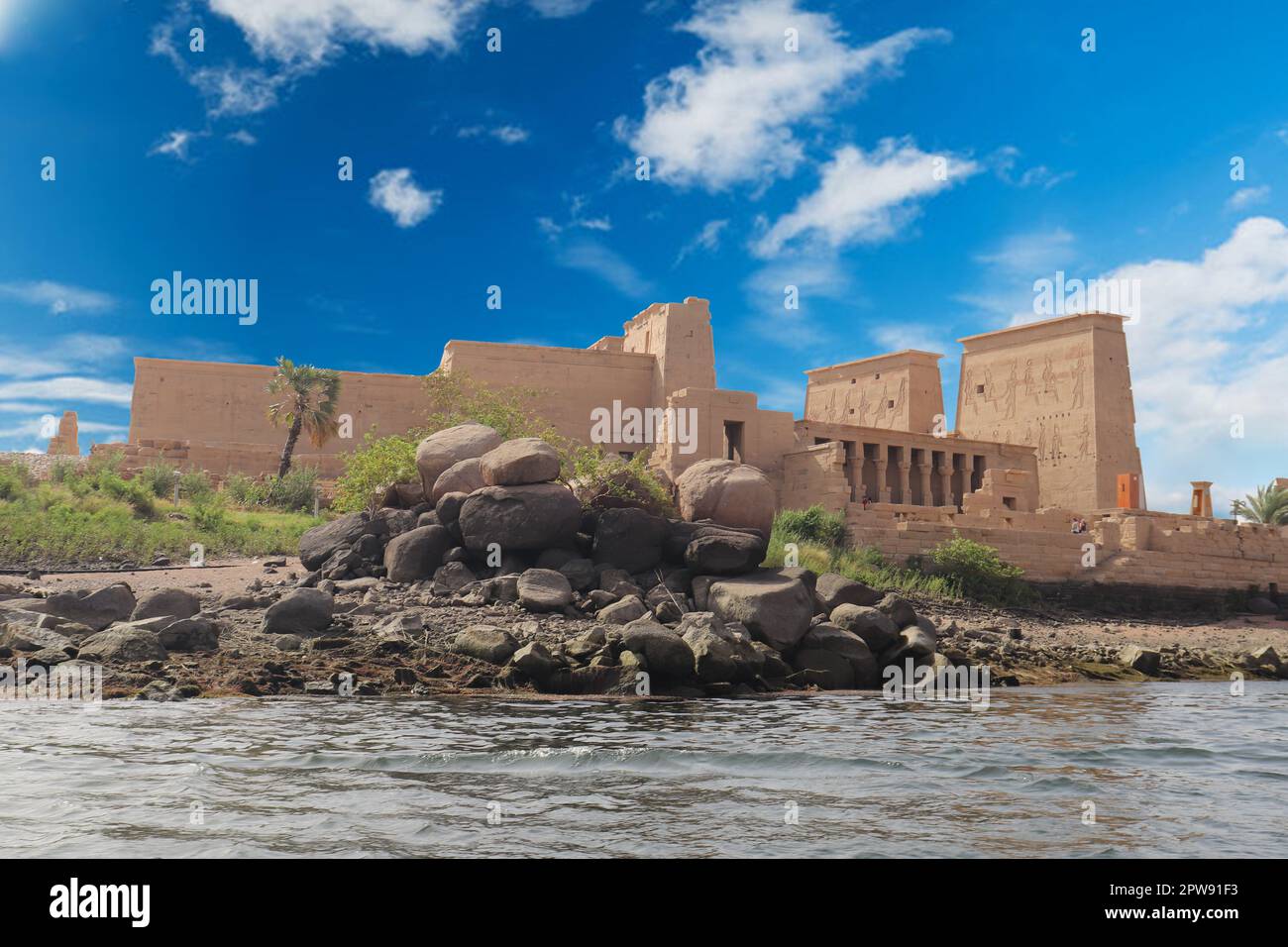 Ancien temple égyptien d'Isis (temple de Philae) à Assouan, Égypte Banque D'Images