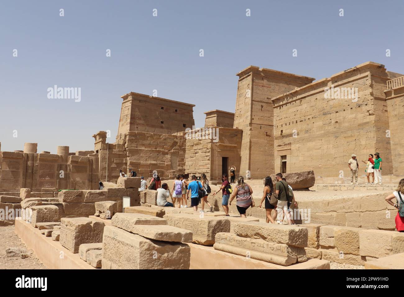 Ancien temple égyptien d'Isis (temple de Philae) à Assouan, Égypte Banque D'Images