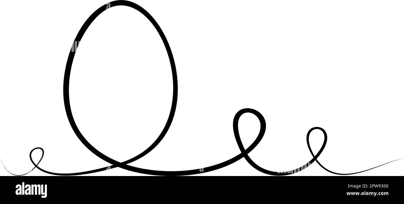 Joyeux vecteur œuf de Pâques. Œuf abstrait en noir. Arrière-plan isolé. Illustration de Vecteur