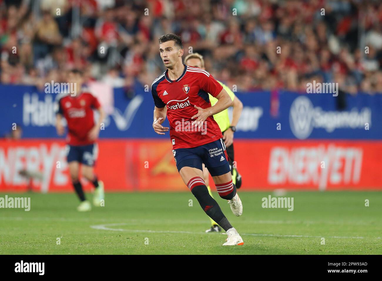 Pampelune, Espagne. 28th avril 2023. Lucas Torro (Osasuna) football : match espagnol 'la Liga Santander' entre CA Osasuna 0-2 Real Sociedad à l'Estadio El Sadar à Pampelune, Espagne . Crédit: Mutsu Kawamori/AFLO/Alay Live News Banque D'Images