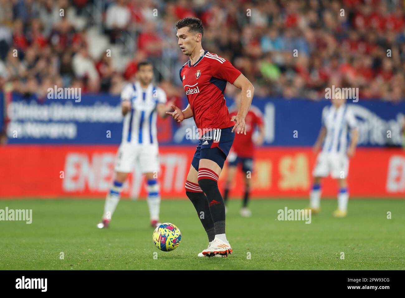 Pampelune, Espagne. 28th avril 2023. Lucas Torro (Osasuna) football : match espagnol 'la Liga Santander' entre CA Osasuna 0-2 Real Sociedad à l'Estadio El Sadar à Pampelune, Espagne . Crédit: Mutsu Kawamori/AFLO/Alay Live News Banque D'Images