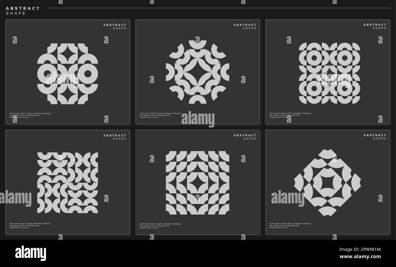 Collection de modèles de conception de cercle abstrait. Ensemble de vecteurs de lignes radiales modernes. Illustration de Vecteur
