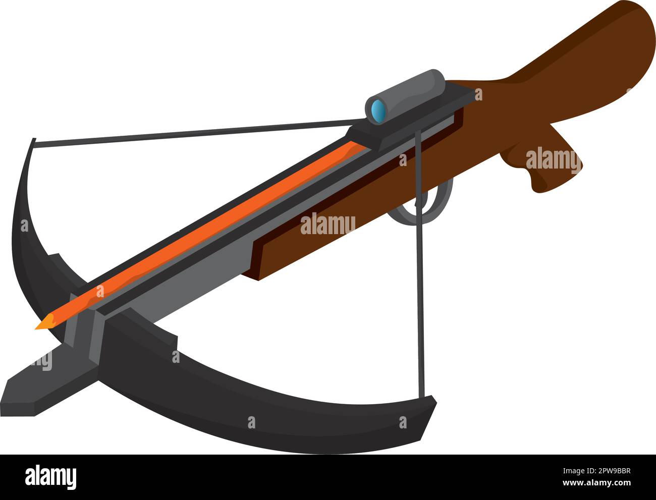 Illustration moderne détaillée du pistolet Crossbow Illustration de Vecteur