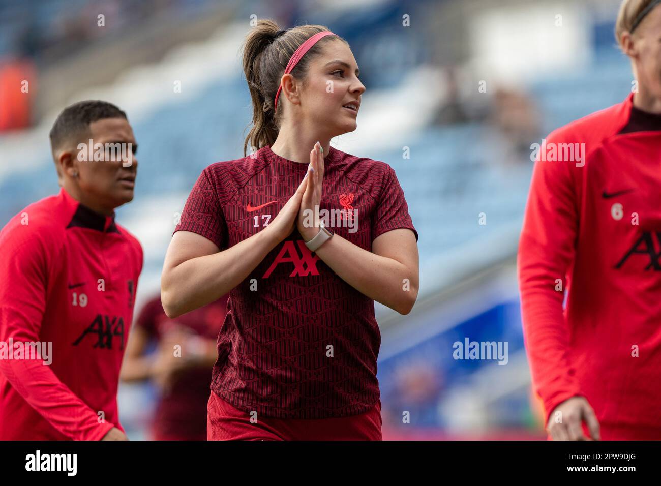 Leicester, Royaume-Uni. 29th avril 2023. Carla Humphrey pendant le montage de Barclays FA WSL entre Leicester City et Liverpool au King Power Stadium. Crédit : Ryan Asman/Alay Live News Banque D'Images