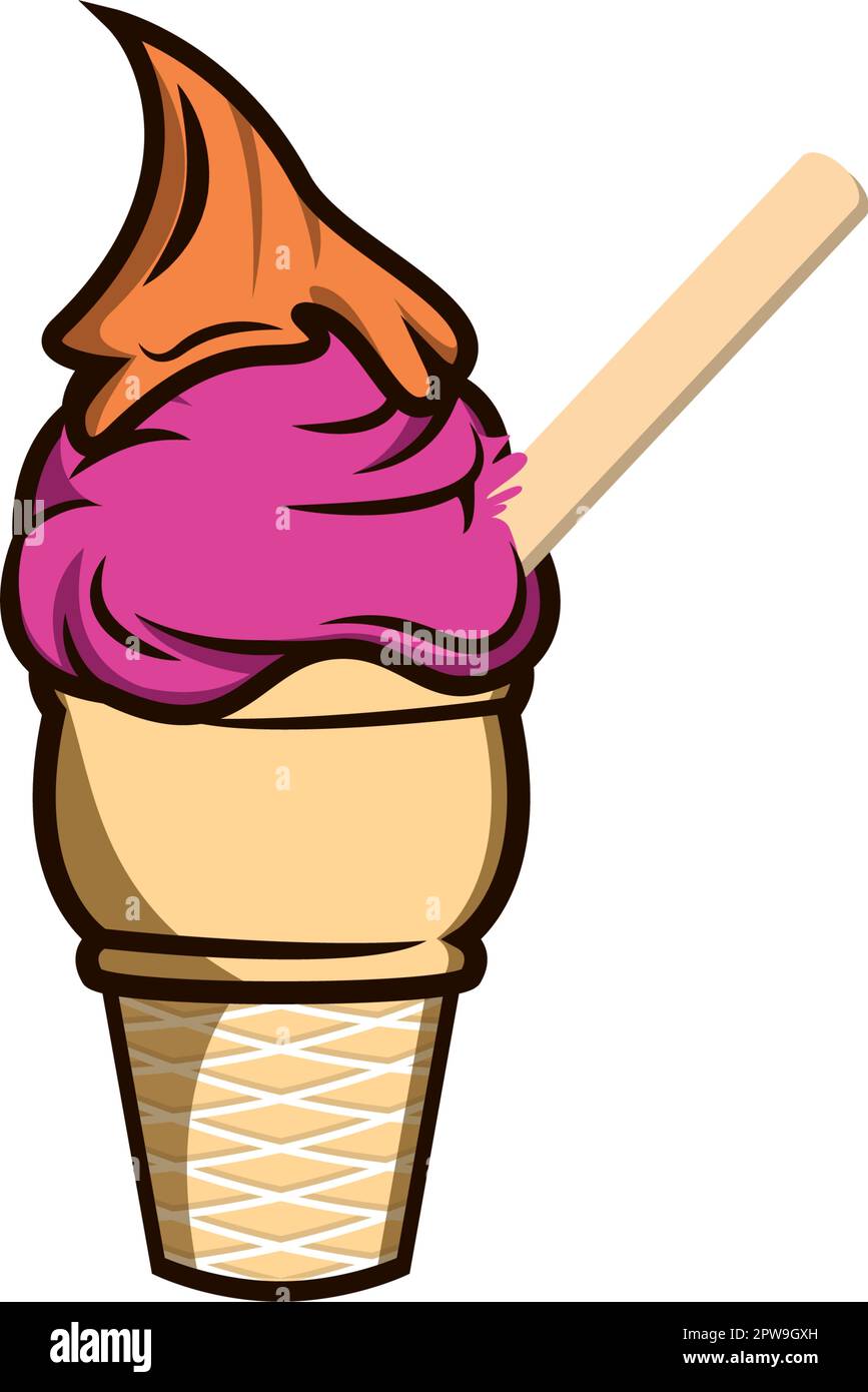 Crème glacée délicieuse et rafraîchissante Illustration de Vecteur