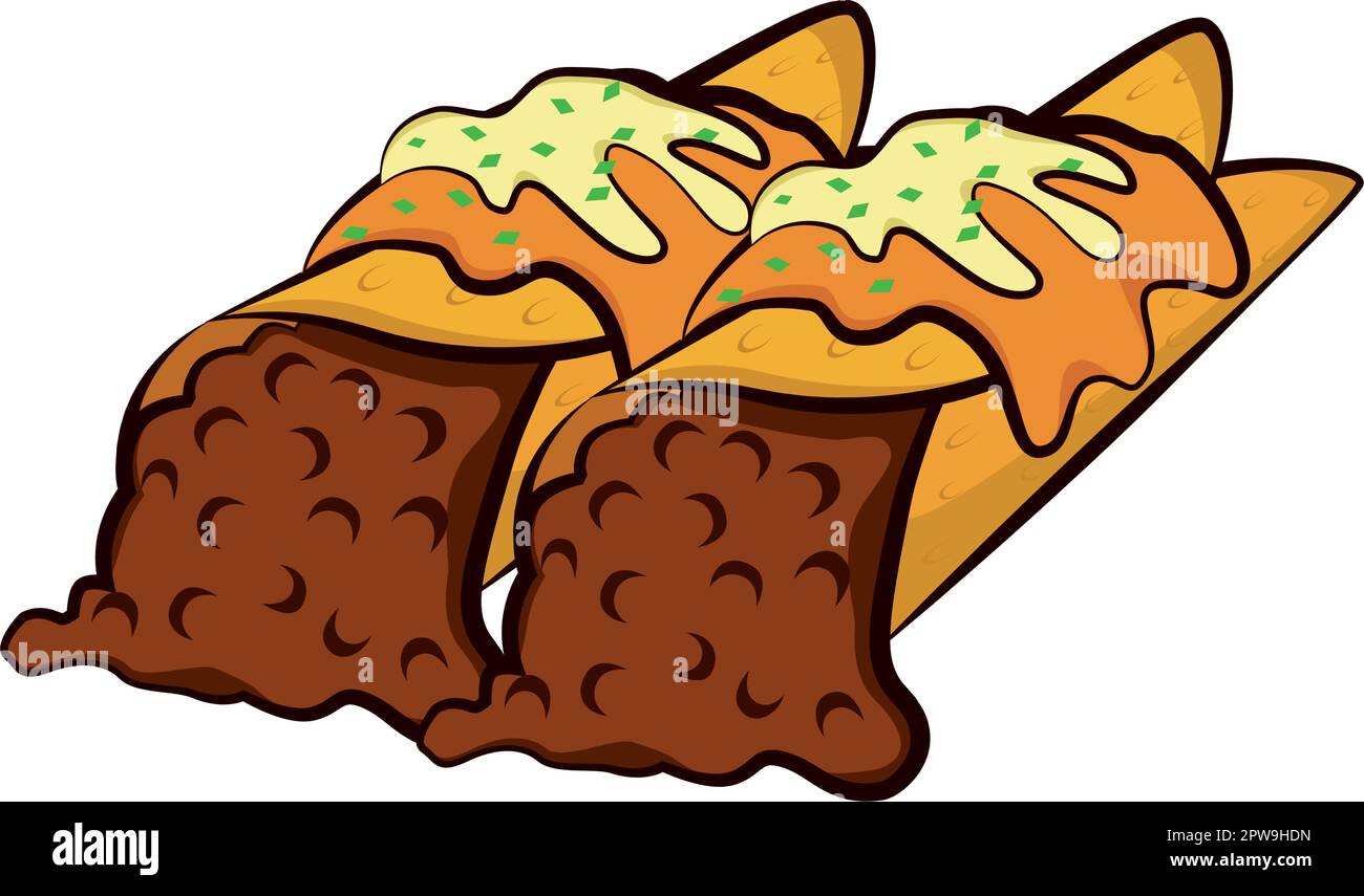 Enchiladas détaillé l'illustration de la nourriture mexicaine Illustration de Vecteur
