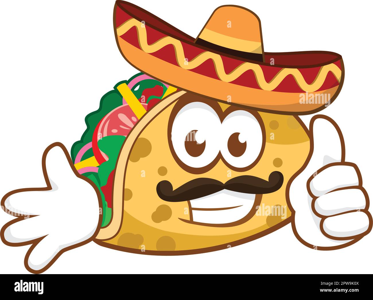 Smiling Taco avec recommander Gesture Illustration Illustration de Vecteur