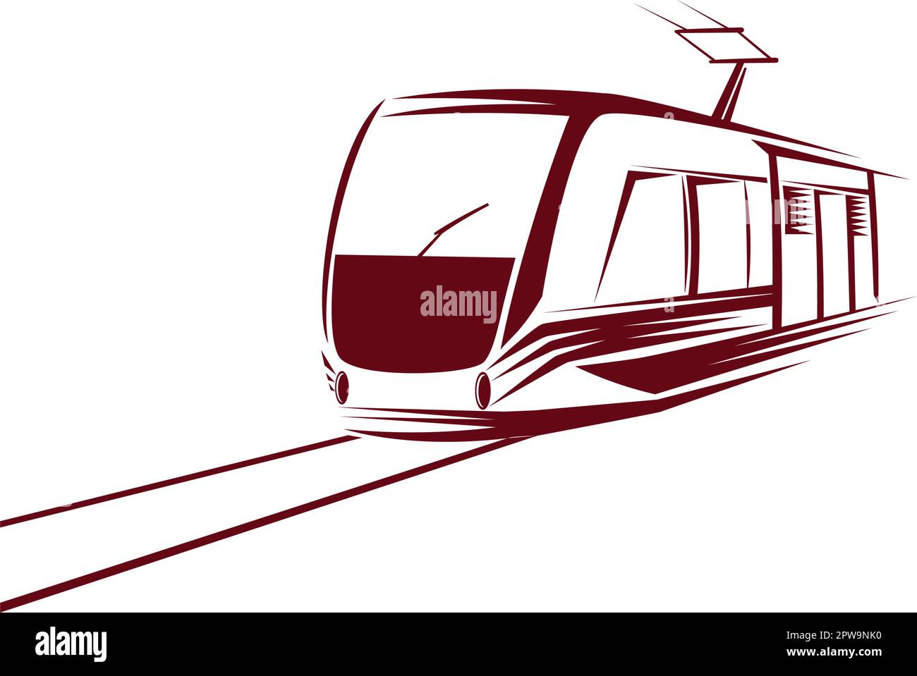 Illustration de tram avec style Silhouette Illustration de Vecteur