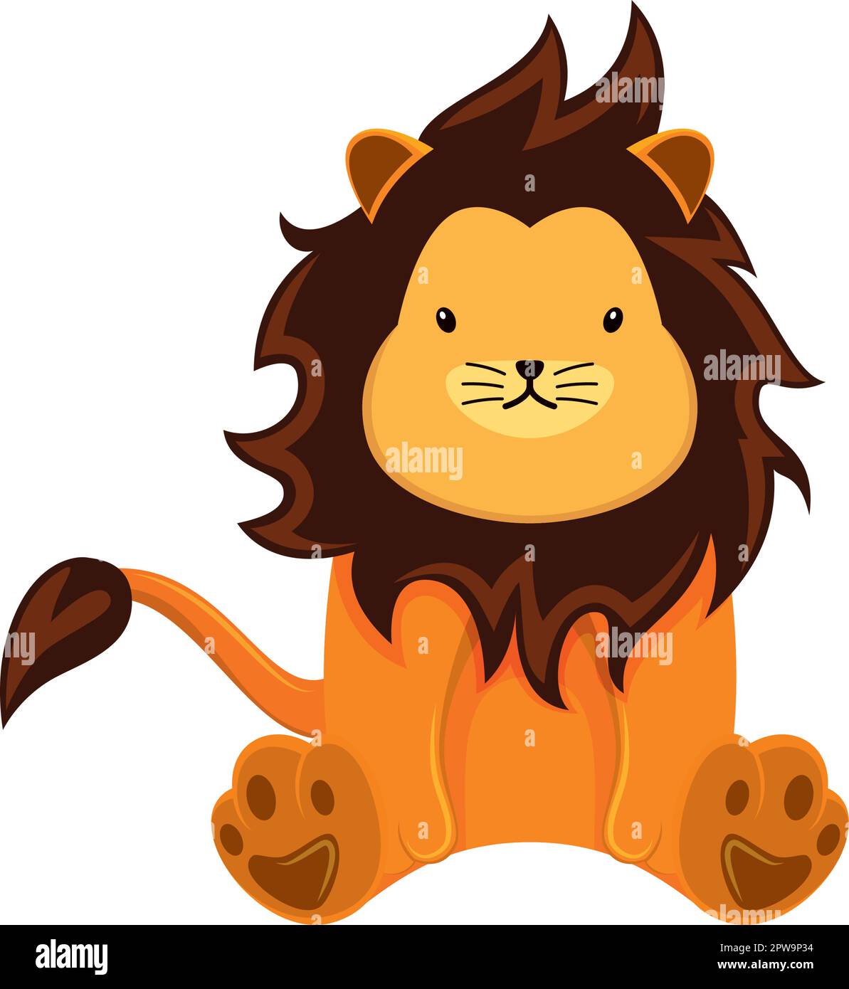 Illustration adorable et adorable à motif lion avec dessin animé Illustration de Vecteur