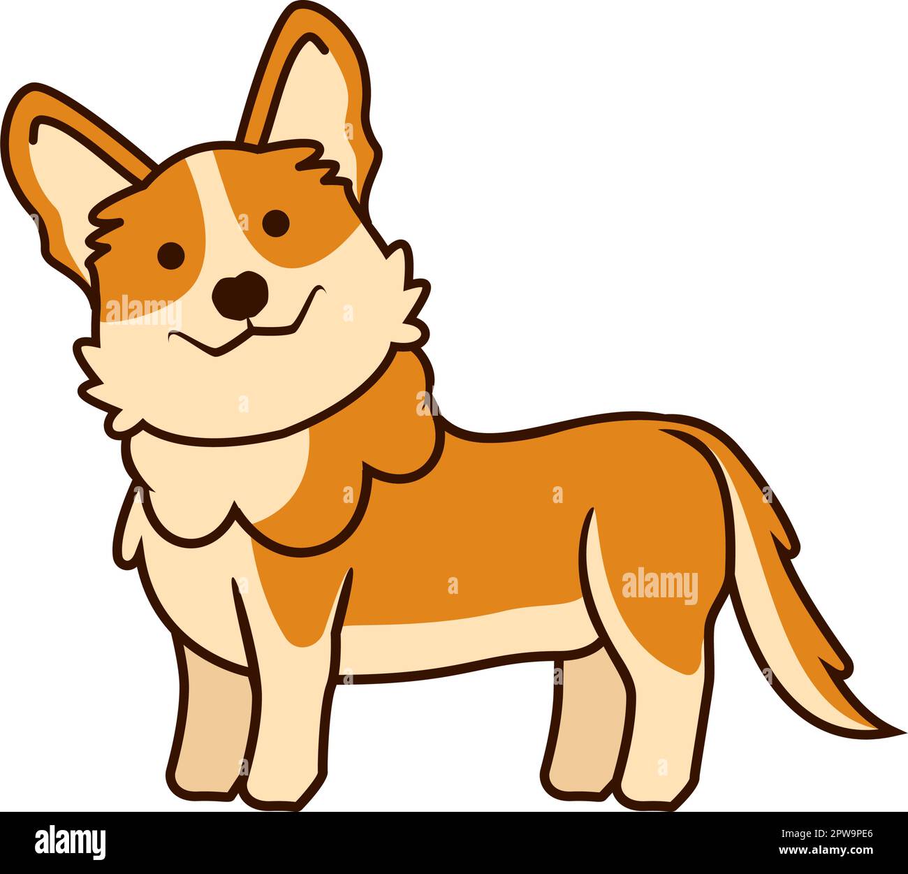 Illustration du chien Corgi mignon et doux Illustration de Vecteur
