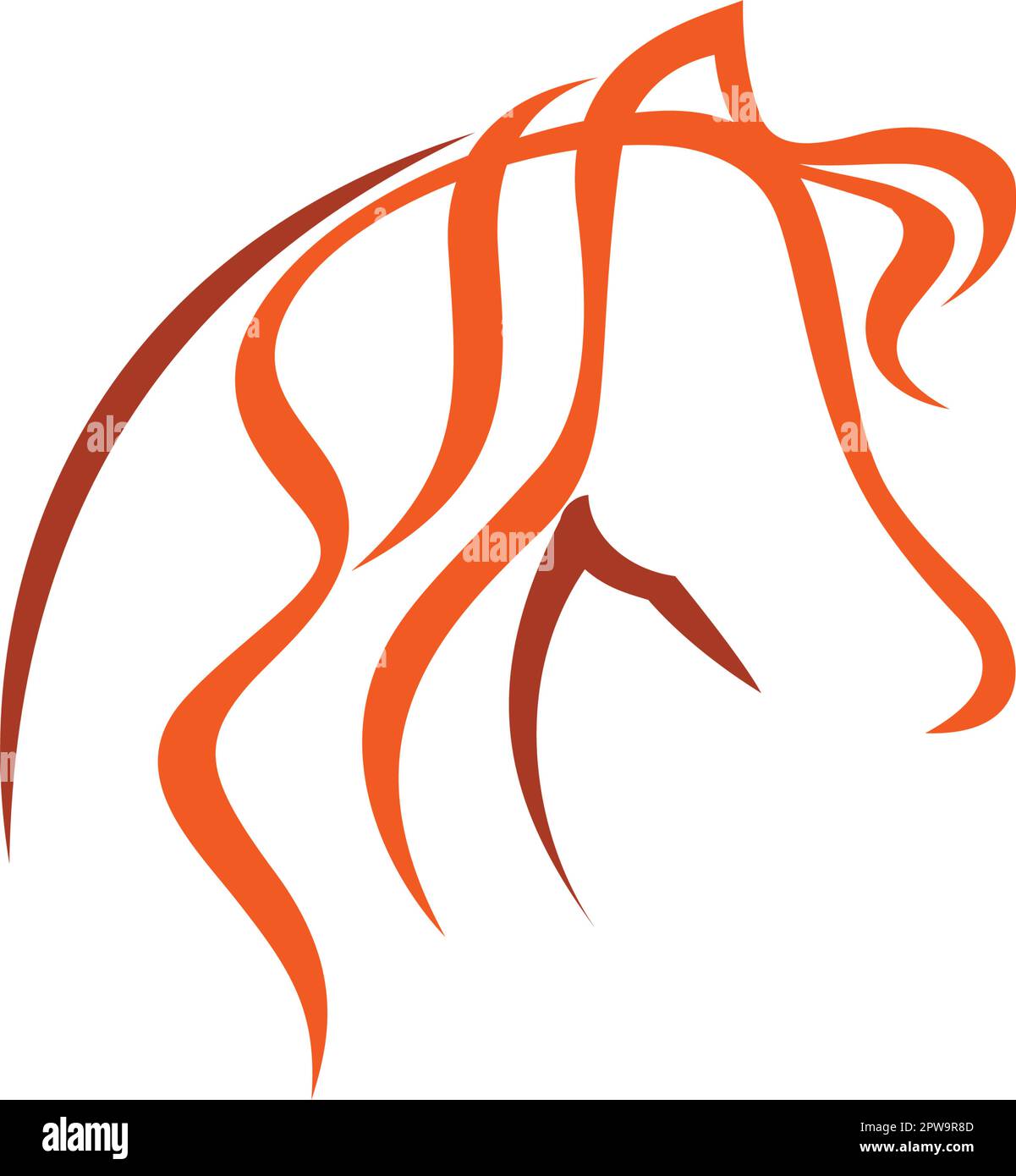 Simple cheval rouge Mare avec style Silhouette Illustration de Vecteur