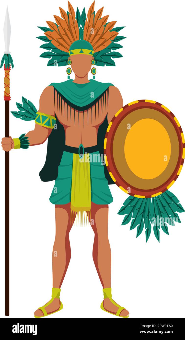 Illustration détaillée des Mayas avec mouvement debout Illustration de Vecteur