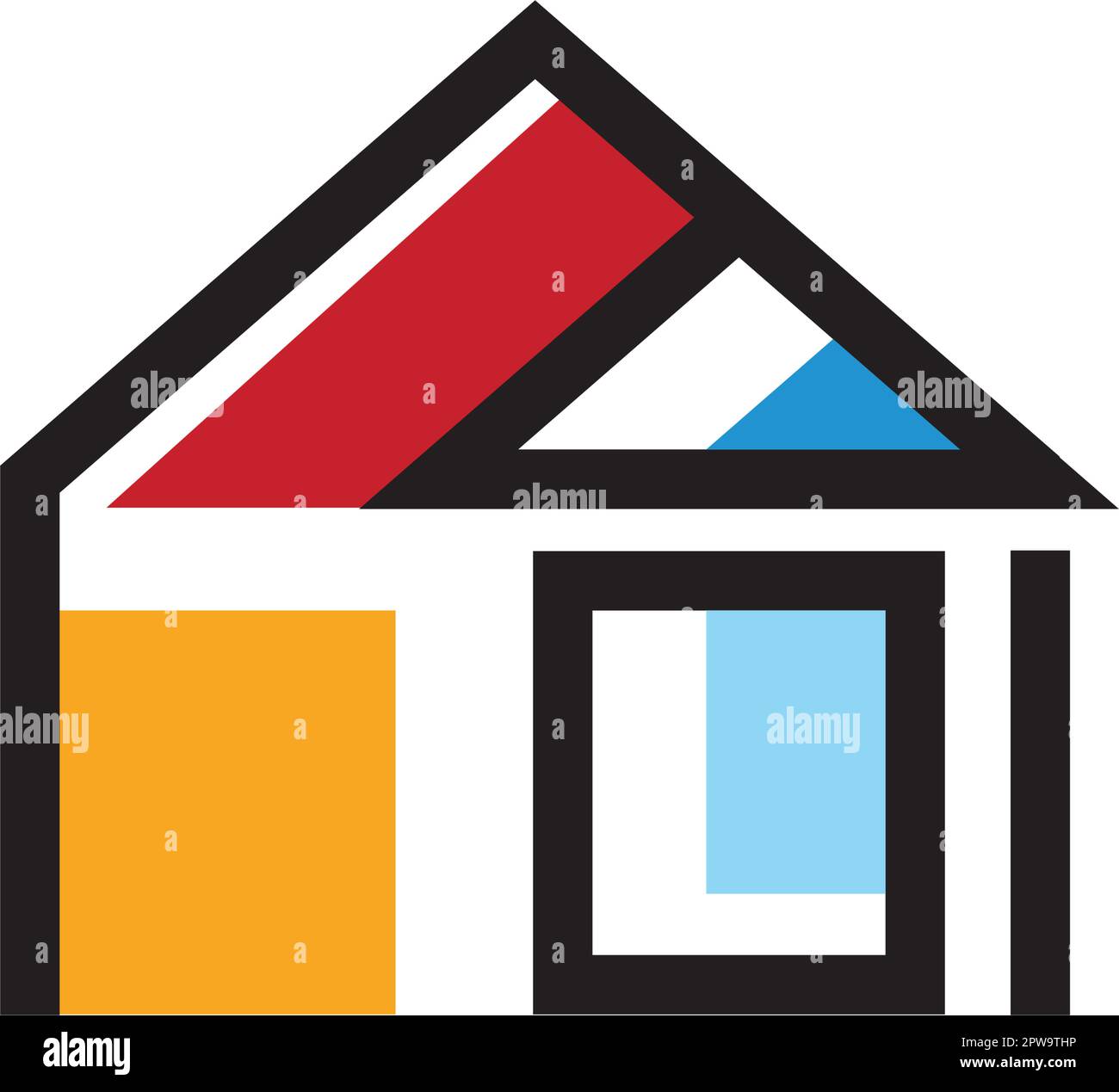 Symbole immobilier simple, créatif et coloré Illustration de Vecteur