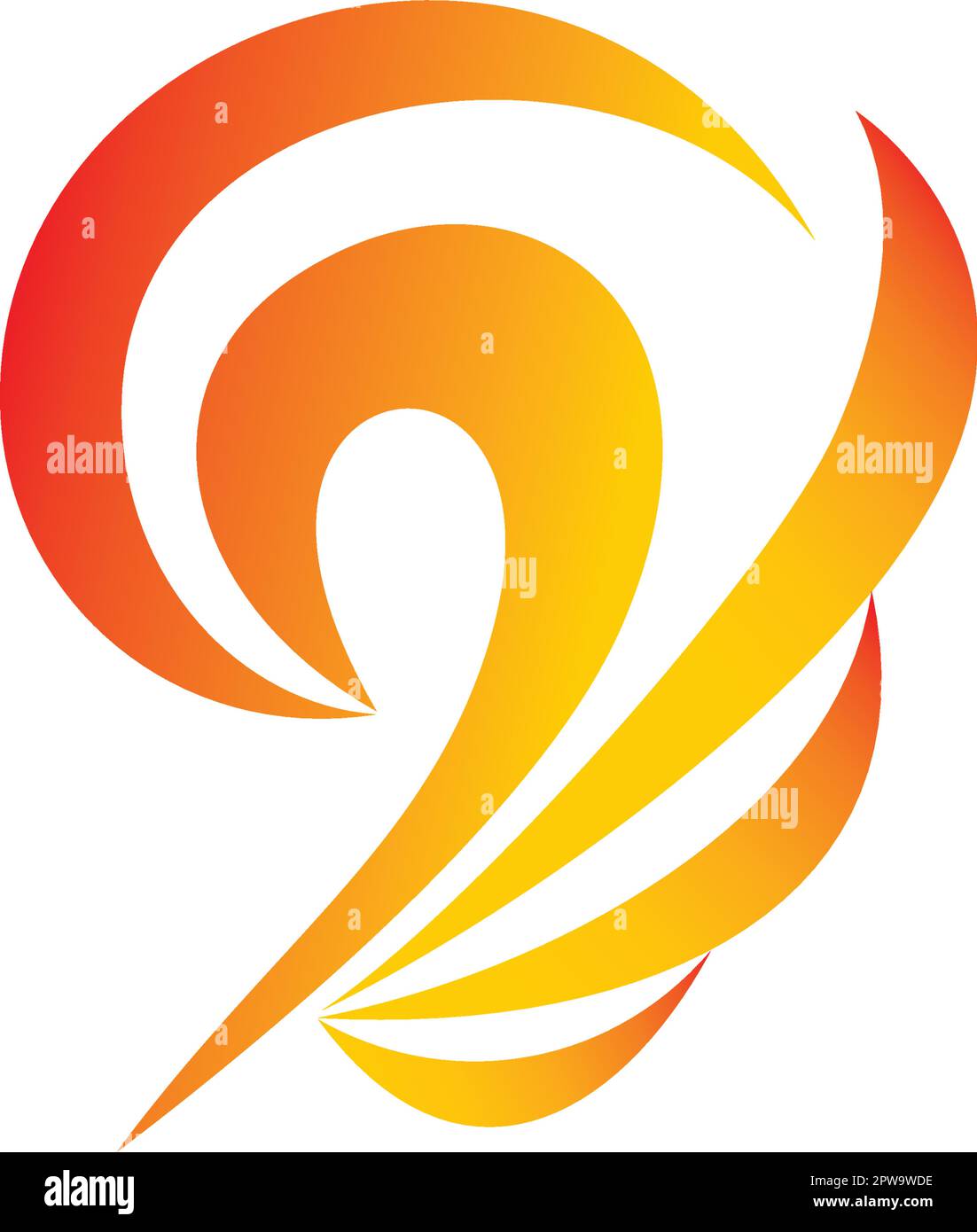 Burning Side View et Rising Phoenix Symbol Illustration de Vecteur