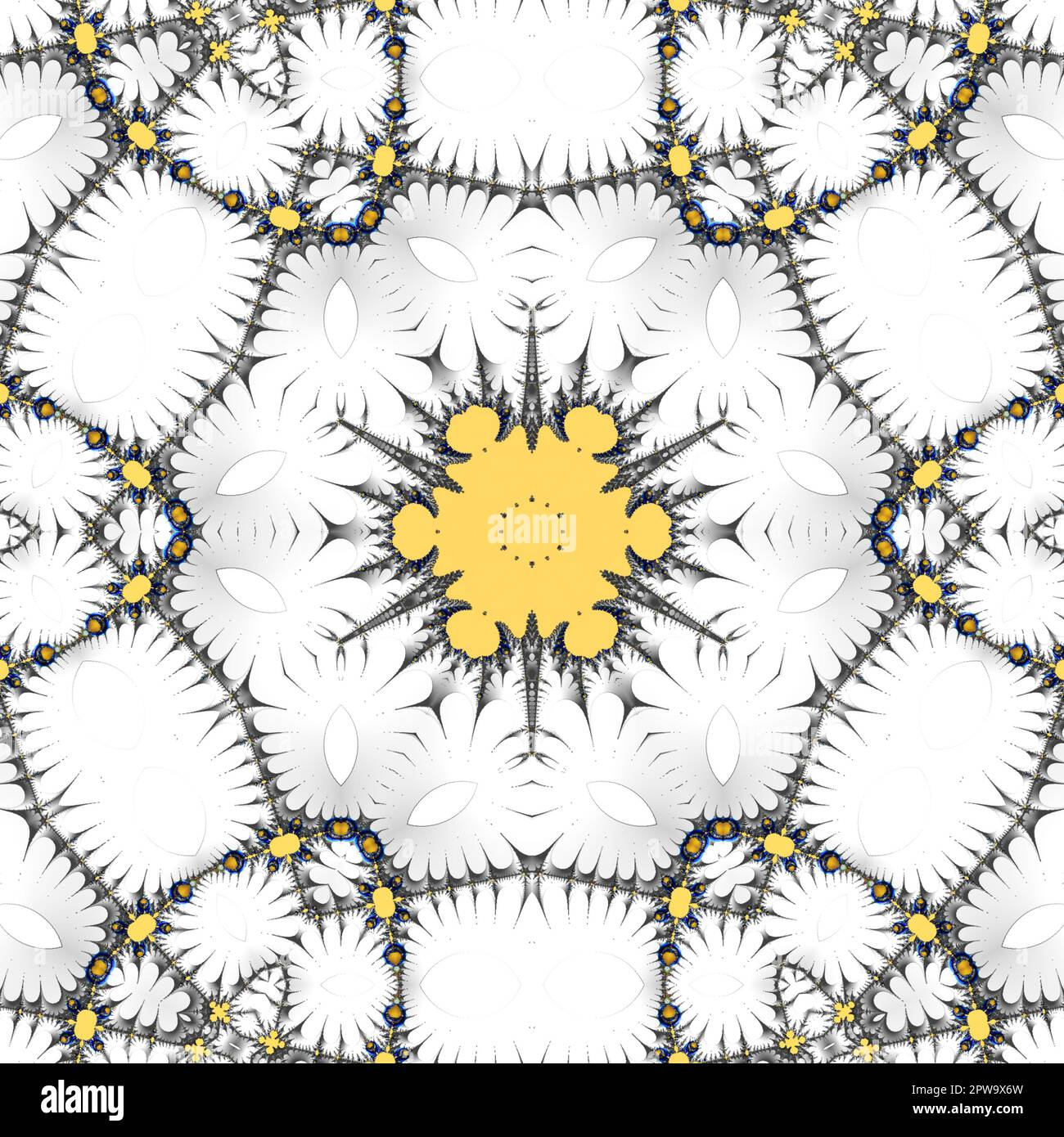 Dessin de mandala à la main avec motif de caniche floral ethnique.Page de coloriage - kaindala, relaxation spirituelle pour adultes, illustration vectorielle, isolé Banque D'Images