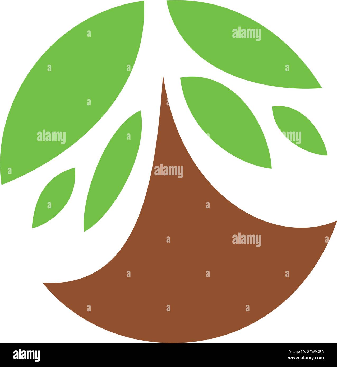 Icône d'arbre simple et symbole visualisé avec un style d'art plat Illustration de Vecteur