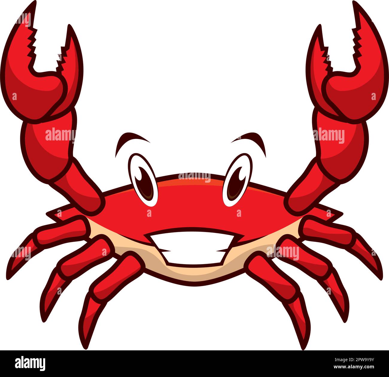 Illustration du sourire et du crabe heureux Illustration de Vecteur