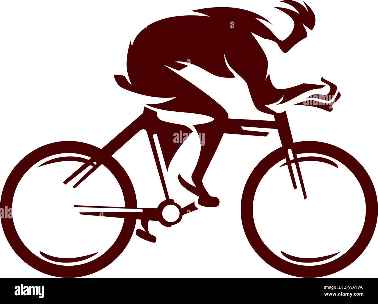 Silhouette de descente, de vélo et de course à vélo Illustration de Vecteur