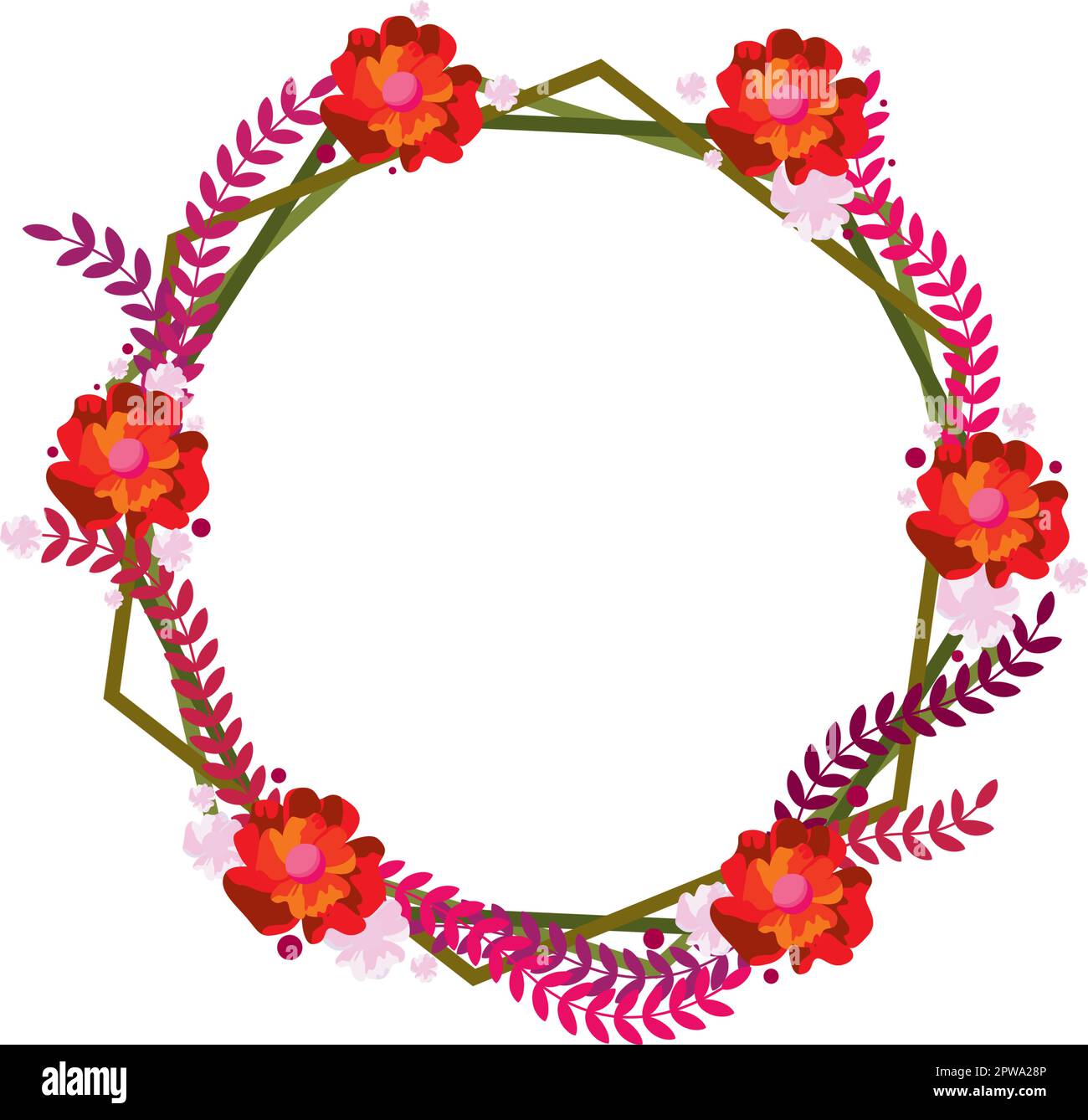 Cadre floral avec illustration de forme circulaire Illustration de Vecteur