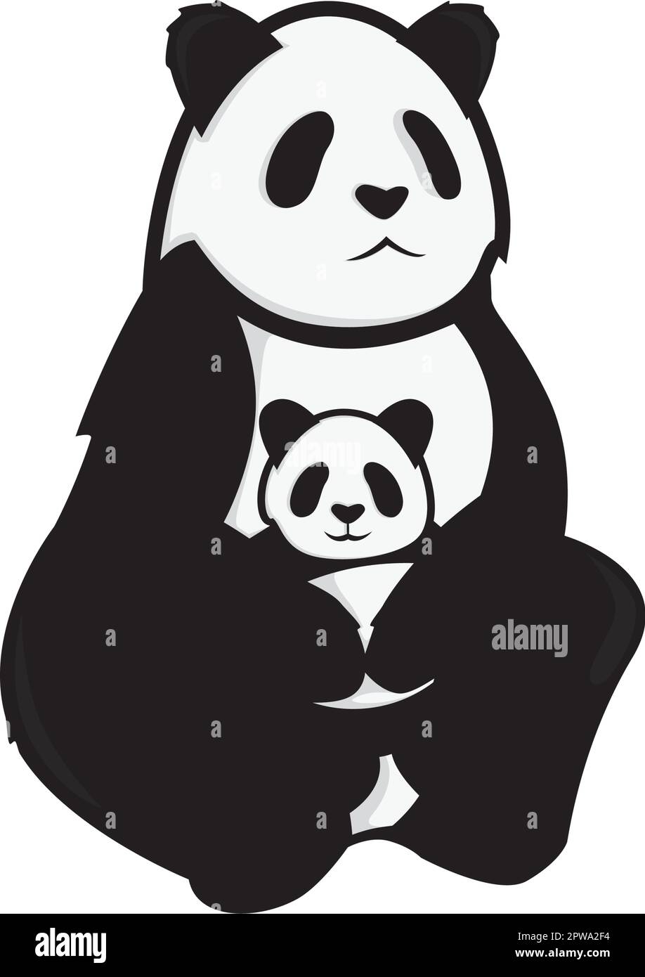 Panda maman et bébé Illustration Illustration de Vecteur