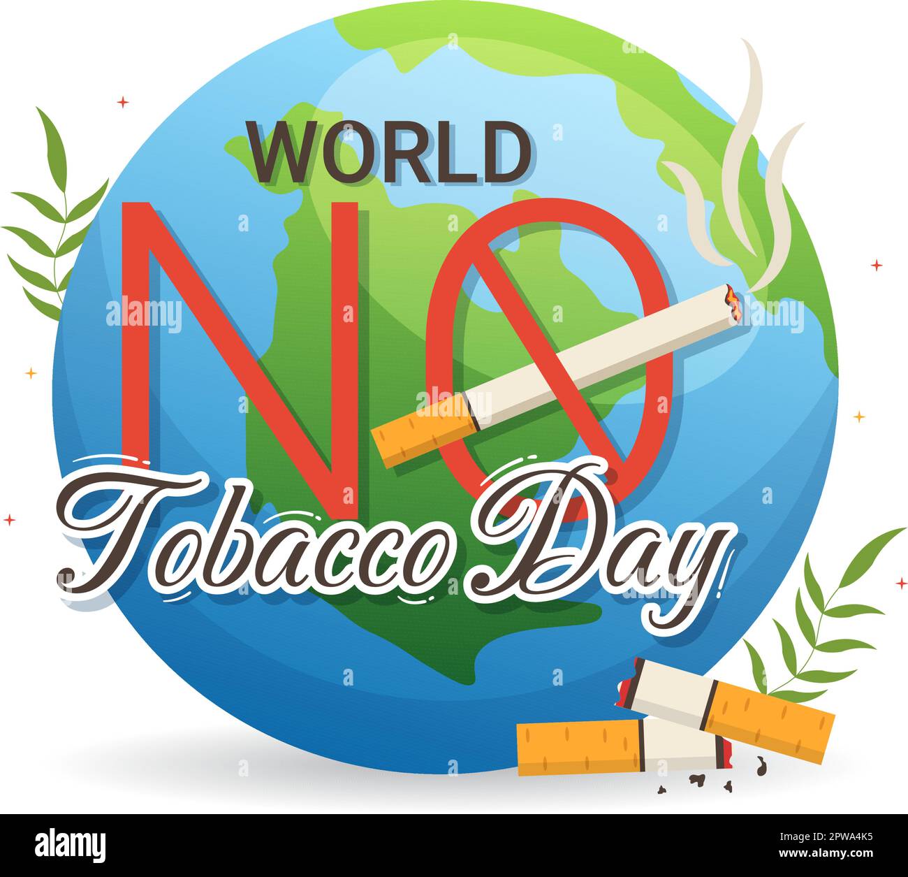 Journée mondiale sans tabac Illustration de cesser de fumer, le bout de ...
