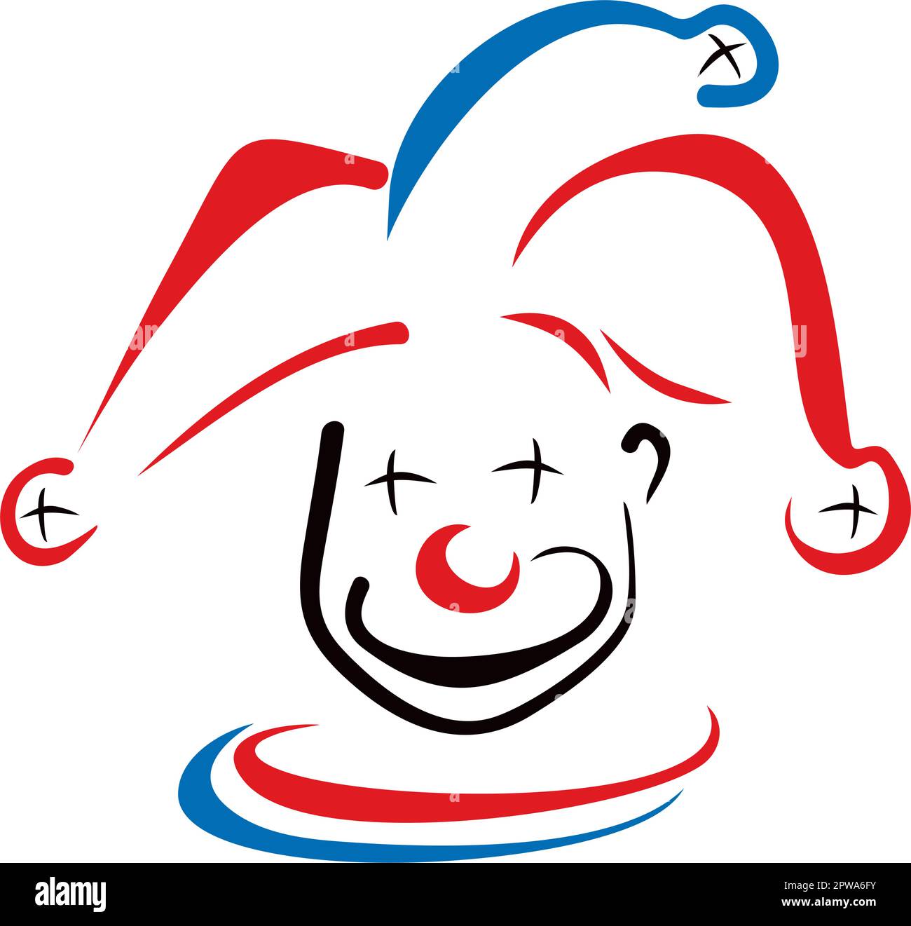 Simple trois couleurs Jester Illustration de Vecteur