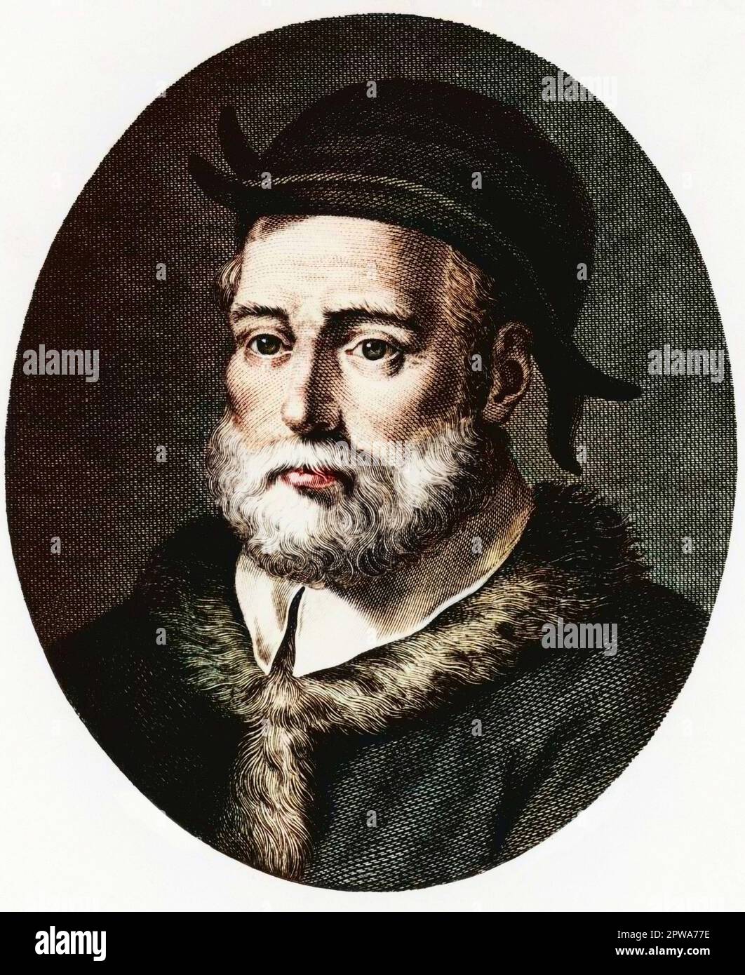 Portrait d'Andrea Cesalpino (1519-1603), médecin italien Banque D'Images