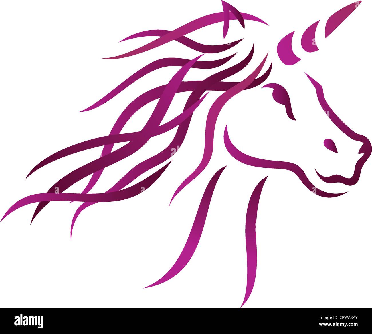 Illustration UNICORN avec style Silhouette Illustration de Vecteur